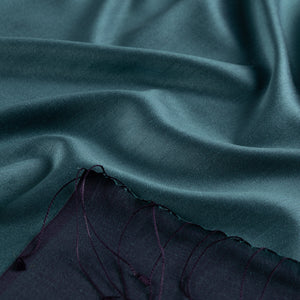 Mentol Patlıcan Moru Çift Taraflı İpek Şal