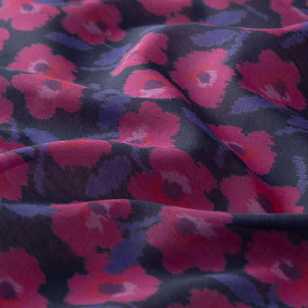 Mor Bahar Çiçekleri Pamuk Eşarp