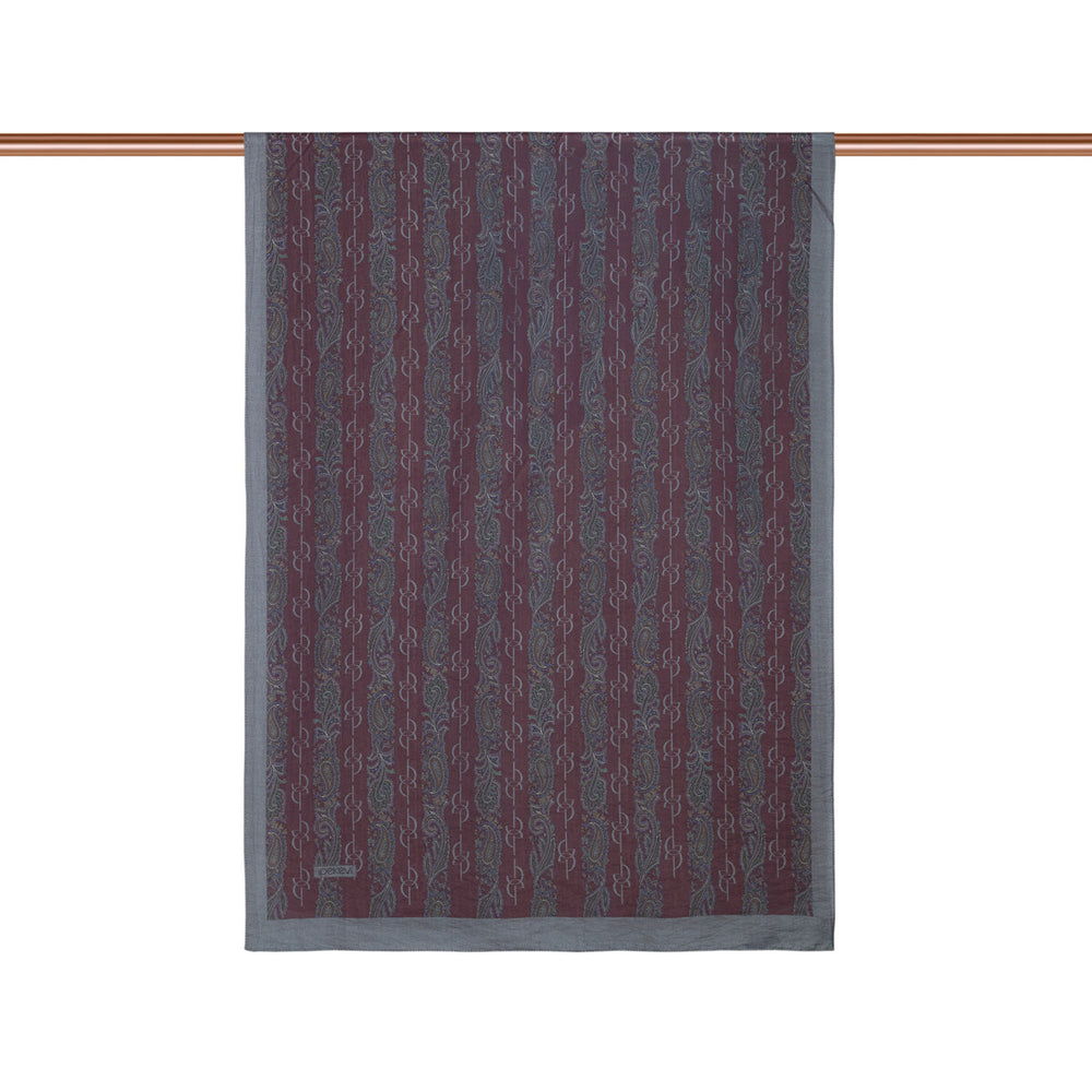Mürdüm Füme Monogram Desenli Tensel ŞaL