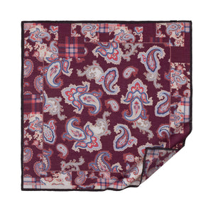 Mürdüm Patchwork Desenli Tensel Eşarp