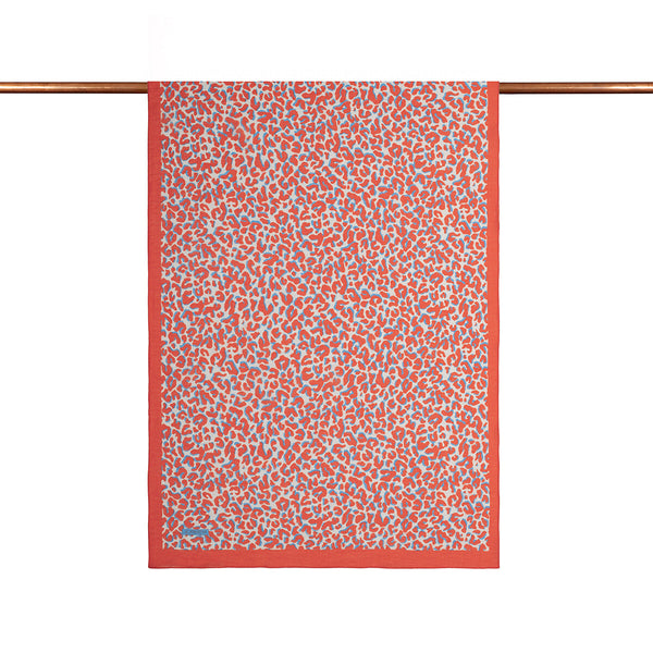 Nar Çiçeği Leopar Desenli Tensel Şal