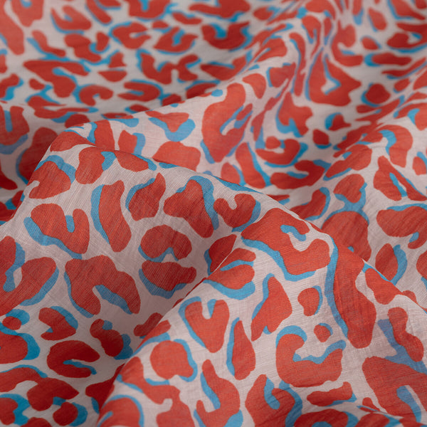 Nar Çiçeği Leopar Desenli Tensel Şal