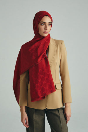 Neda Pamuk İpek Şal 70x190 cm - Kiremit