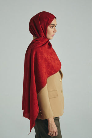 Neda Pamuk İpek Şal 70x190 cm - Kiremit