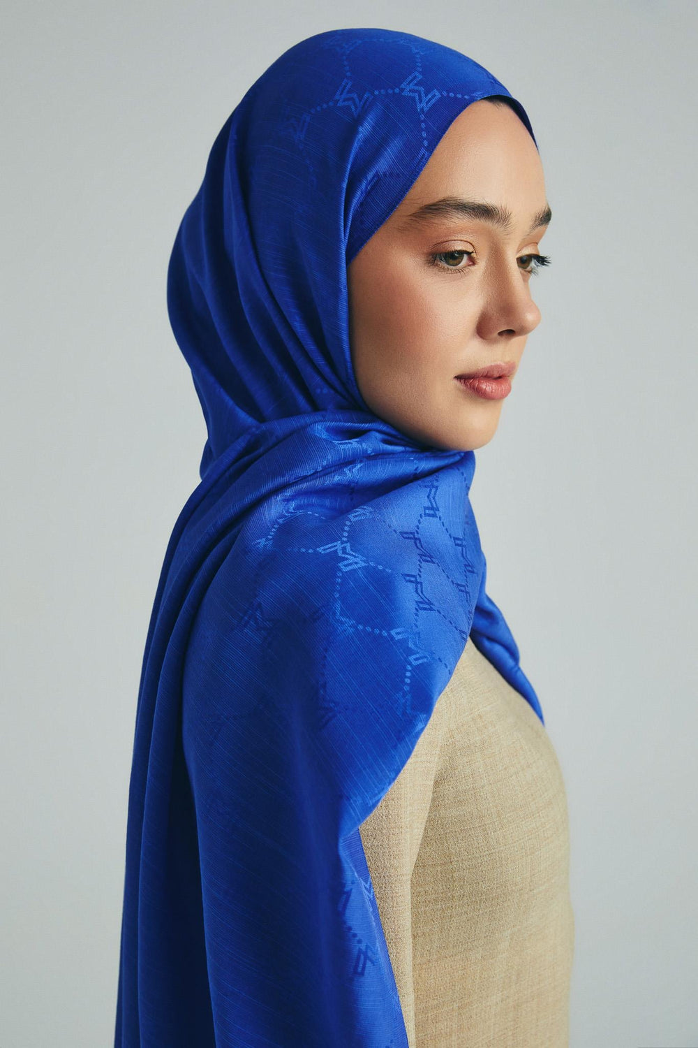 Neda Pamuk İpek Şal 70x190 cm - Saks