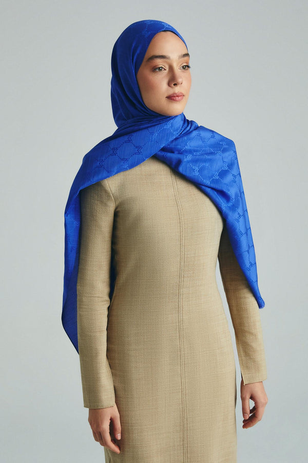 Neda Pamuk İpek Şal 70x190 cm - Saks