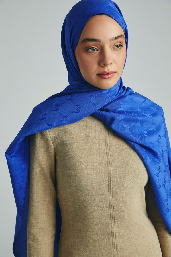 Neda Pamuk İpek Şal 70x190 cm - Saks