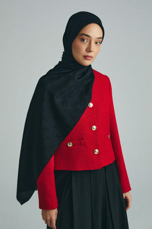 Neda Pamuk İpek Şal 70x190 cm - Siyah