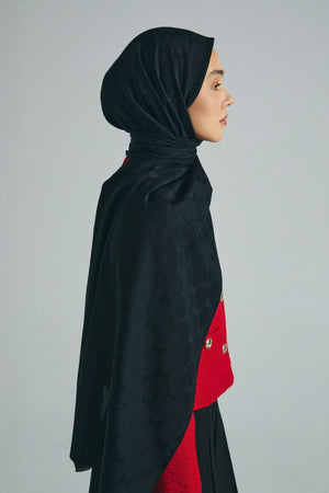 Neda Pamuk İpek Şal 70x190 cm - Siyah