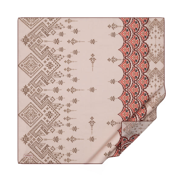 Pudra Kilim Esintisi Pamuk Eşarp