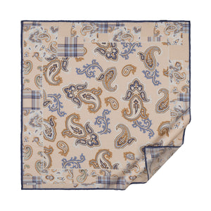 Pudra Patchwork Desenli Tensel Eşarp