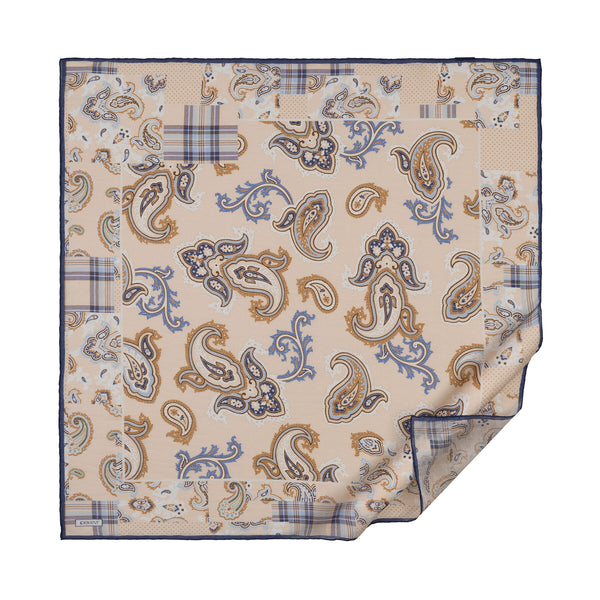 Pudra Patchwork Desenli Tensel Eşarp
