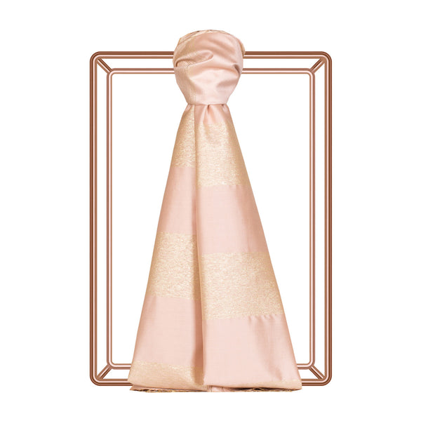 Pudra Simli Blok İpek Şal