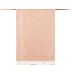 Pudra Zebra Jakar Desenli İpek Şal