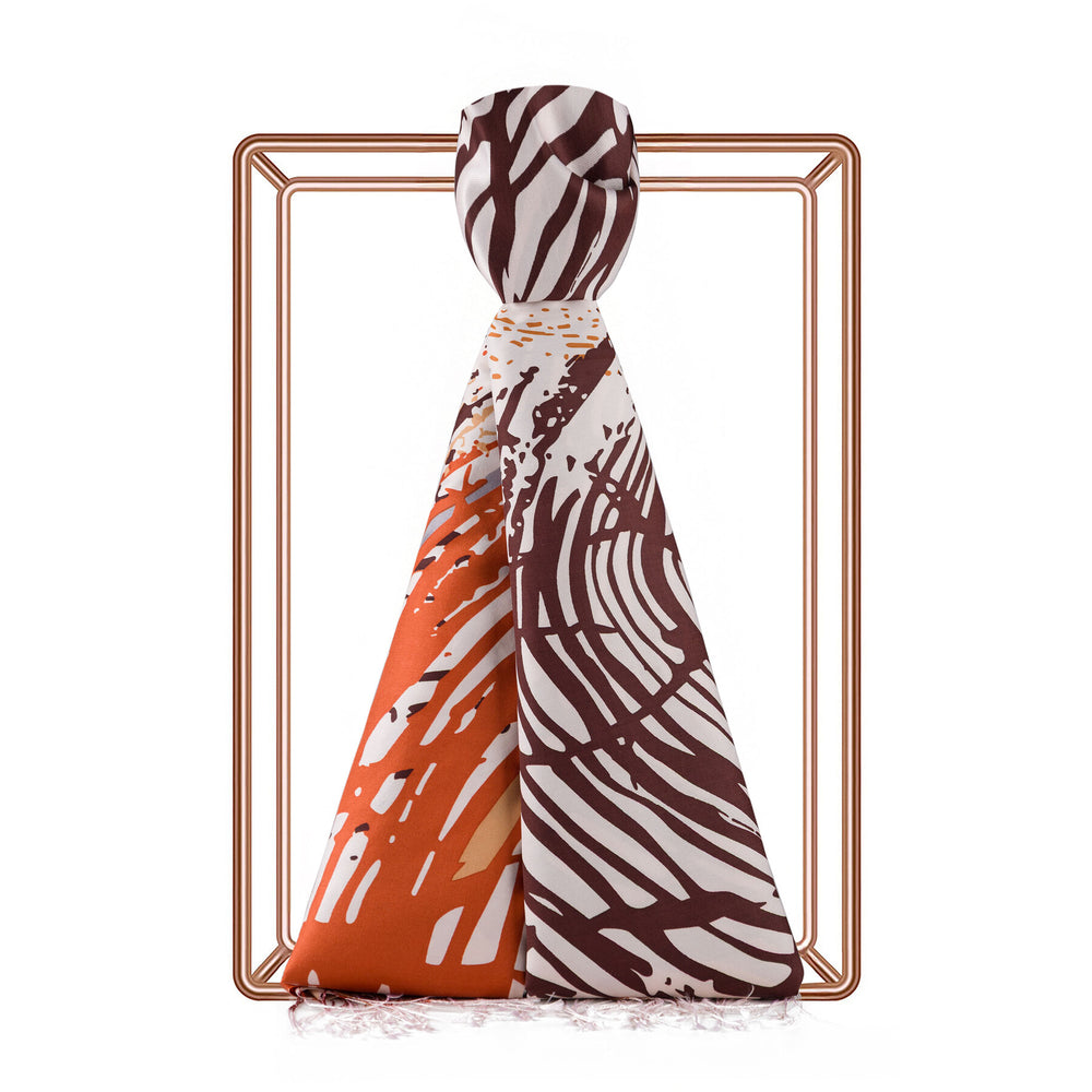 Renkli Zebra Desenli İpek Şal Model 04