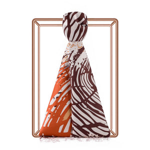 Renkli Zebra Desenli İpek Şal Model 04