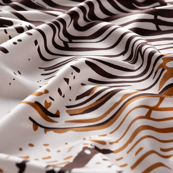 Renkli Zebra Desenli İpek Şal Model 04