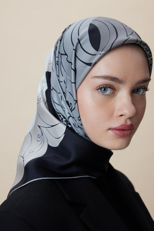 Safi Tivil İpek Eşarp 90x90 cm - Siyah