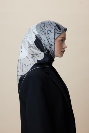 Safi Tivil İpek Eşarp 90x90 cm - Siyah