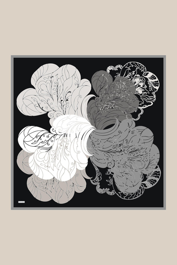 Safi Tivil İpek Eşarp 90x90 cm - Siyah