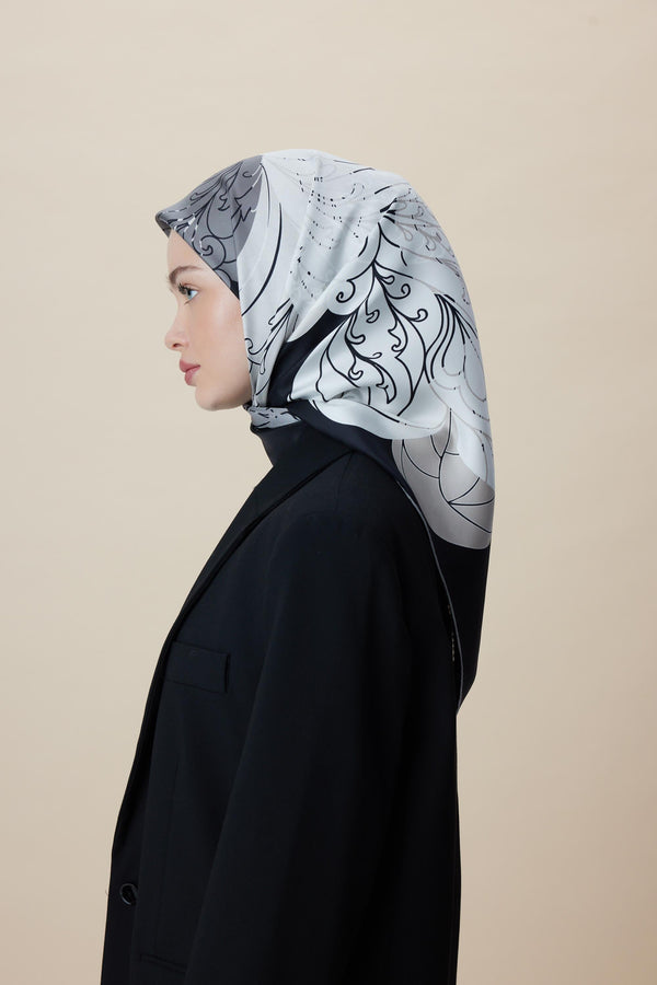 Safi Tivil İpek Eşarp 90x90 cm - Siyah