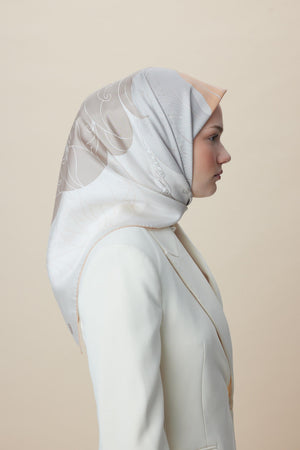 Safi Tivil İpek Eşarp 90x90 cm - Vizon