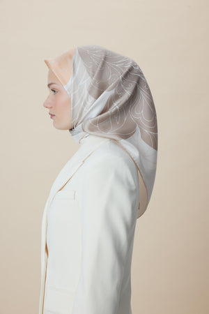 Safi Tivil İpek Eşarp 90x90 cm - Vizon