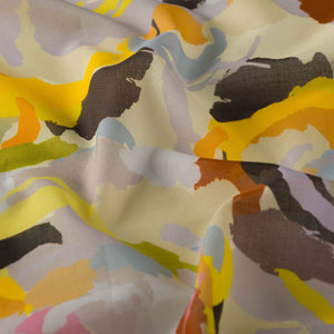 Sarı Duygusal Çiçekler Pamuk Eşarp