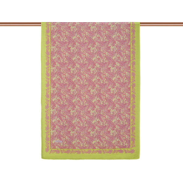 Sarı Fuşya Mezopotamya Model 06 Desenli Tensel Şal