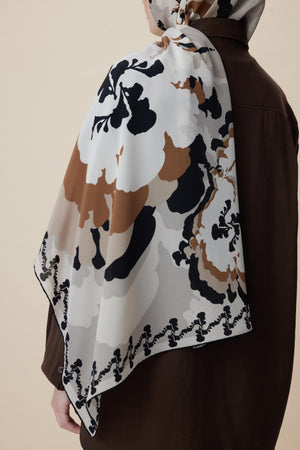 Seda Krep İpek Şal 70x190 Cm - Bej