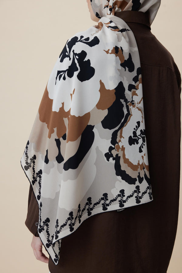 Seda Krep İpek Şal 70x190 Cm - Bej