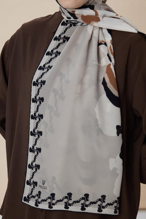 Seda Krep İpek Şal 70x190 Cm - Bej