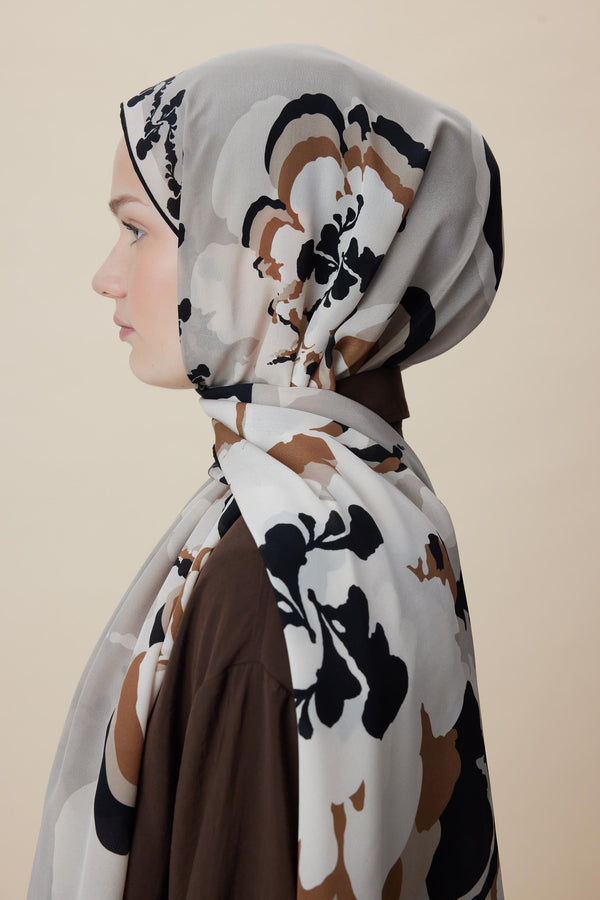 Seda Krep İpek Şal 70x190 Cm - Bej