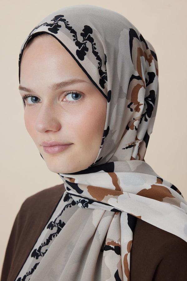 Seda Krep İpek Şal 70x190 Cm - Bej