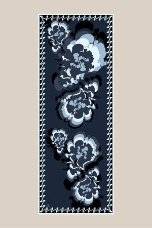 Seda Krep İpek Şal 70x190 Cm - İndigo
