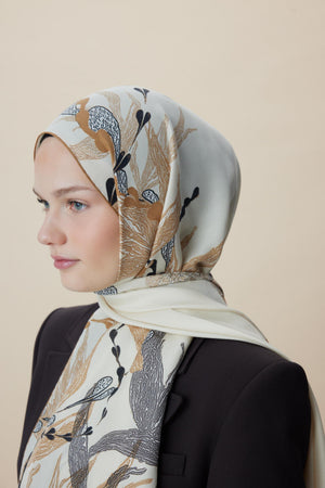 Sitare Pamuk İpek Şal 70x190 Cm - Bej