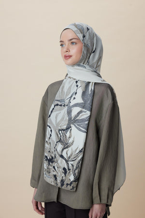 Sitare Pamuk İpek Şal 70x190 Cm - Taş