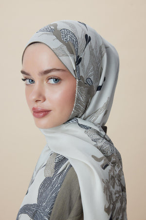 Sitare Pamuk İpek Şal 70x190 Cm - Taş