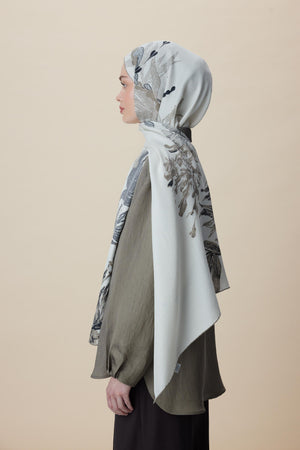 Sitare Pamuk İpek Şal 70x190 Cm - Taş
