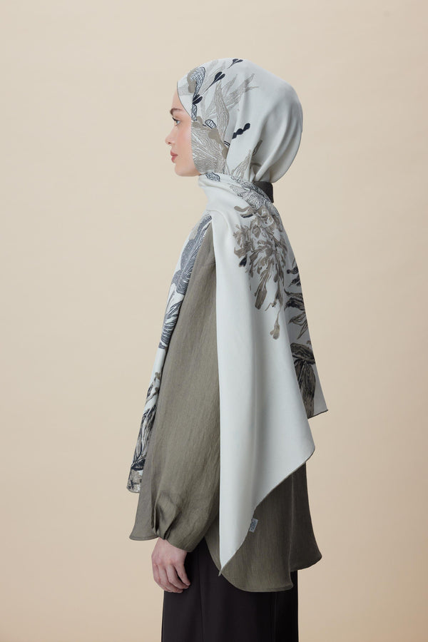 Sitare Pamuk İpek Şal 70x190 Cm - Taş