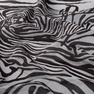 Siyah Beyaz Zebra Desenli Tensel Eşarp