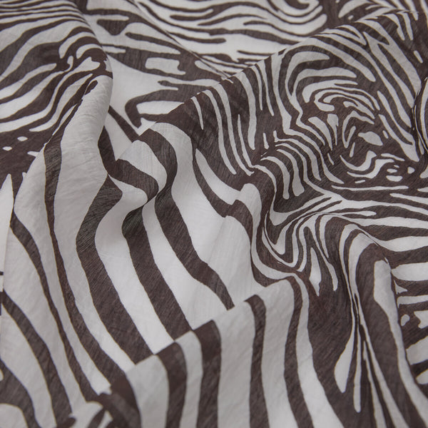 Siyah Beyaz Zebra Desenli Tensel Şal