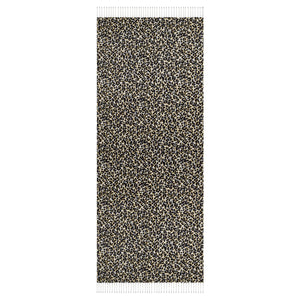 Siyah Gold Leopar Desenli İpek Şal