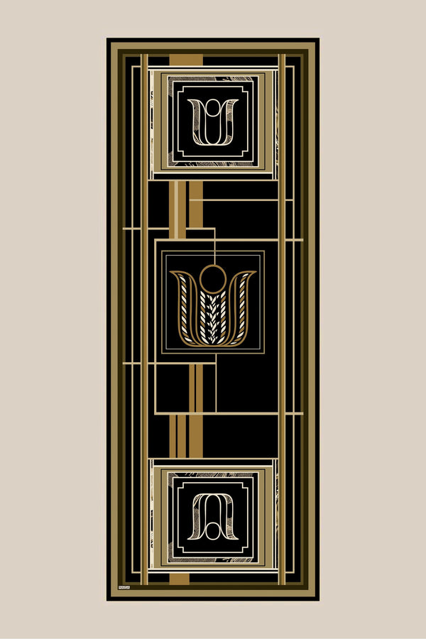 Vira Krep İpek Şal 70x190 Cm - Gold