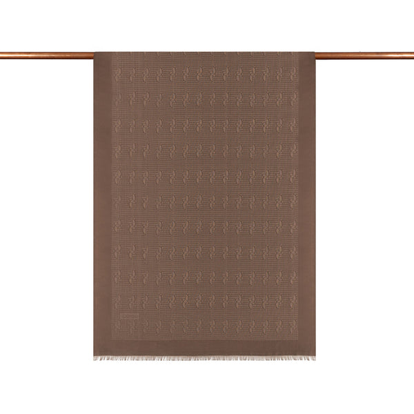 Vizon İE Monogram Pamuk İpek Şal