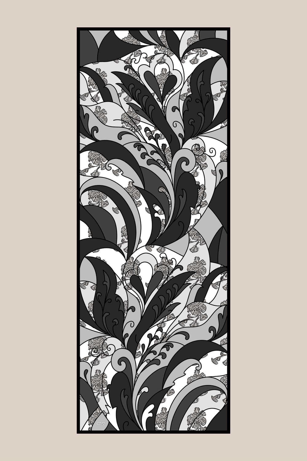 Yosun Pamuk İpek Şal 70x190 Cm - Siyah